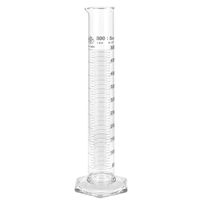 Bild 500ml Messzylinder HF aus Glas, weisse Skala