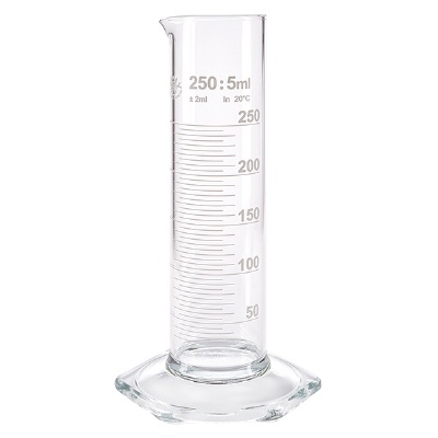 Bild 250ml Messzylinder NF aus Glas, weisse Skala